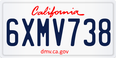 CA license plate 6XMV738