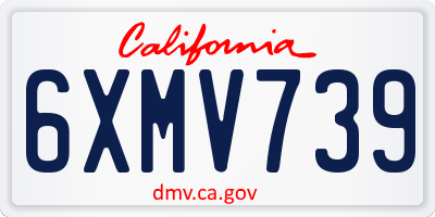 CA license plate 6XMV739