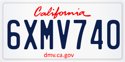 CA license plate 6XMV740