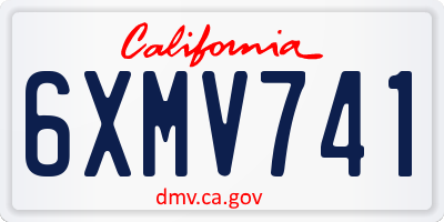 CA license plate 6XMV741