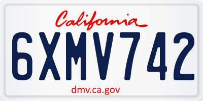 CA license plate 6XMV742