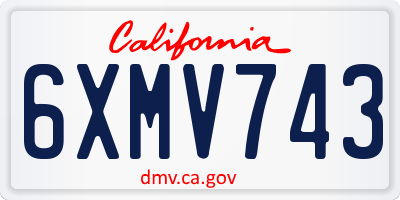 CA license plate 6XMV743