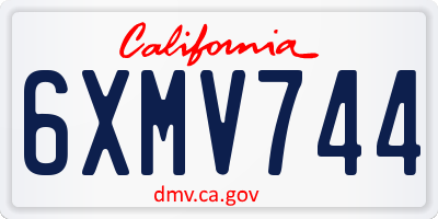 CA license plate 6XMV744