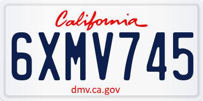 CA license plate 6XMV745