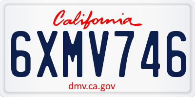 CA license plate 6XMV746