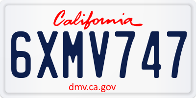 CA license plate 6XMV747