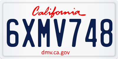 CA license plate 6XMV748