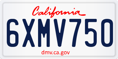 CA license plate 6XMV750
