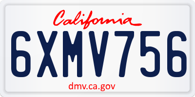 CA license plate 6XMV756