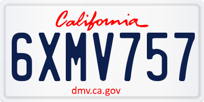 CA license plate 6XMV757