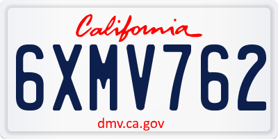 CA license plate 6XMV762