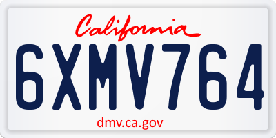 CA license plate 6XMV764