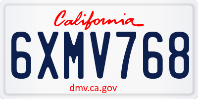 CA license plate 6XMV768