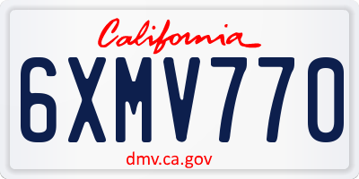 CA license plate 6XMV770