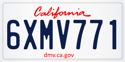 CA license plate 6XMV771