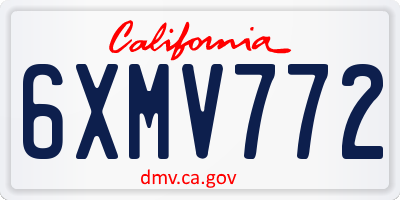 CA license plate 6XMV772