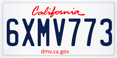CA license plate 6XMV773
