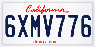 CA license plate 6XMV776
