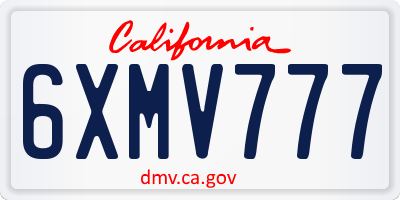 CA license plate 6XMV777