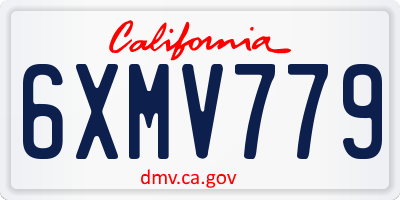 CA license plate 6XMV779