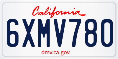 CA license plate 6XMV780