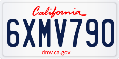 CA license plate 6XMV790