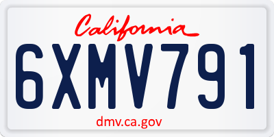 CA license plate 6XMV791