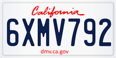 CA license plate 6XMV792