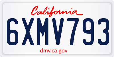 CA license plate 6XMV793