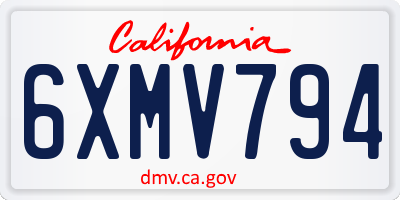 CA license plate 6XMV794