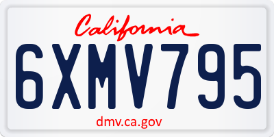 CA license plate 6XMV795