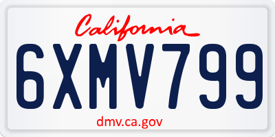 CA license plate 6XMV799