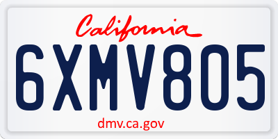 CA license plate 6XMV805