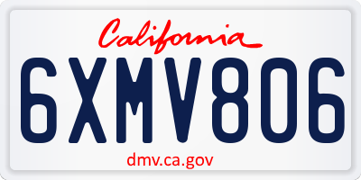 CA license plate 6XMV806