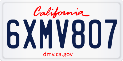 CA license plate 6XMV807