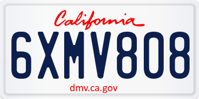 CA license plate 6XMV808