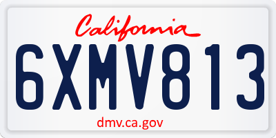 CA license plate 6XMV813