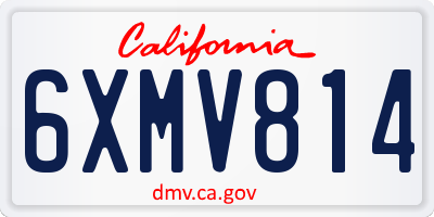 CA license plate 6XMV814