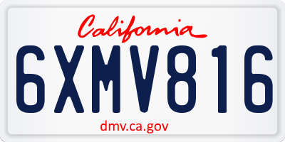 CA license plate 6XMV816