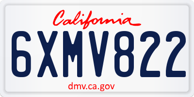 CA license plate 6XMV822