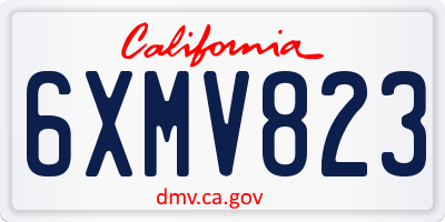 CA license plate 6XMV823