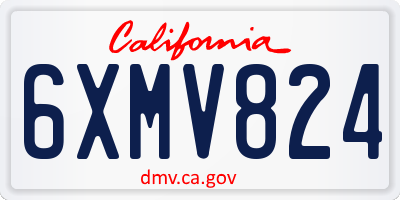 CA license plate 6XMV824