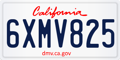 CA license plate 6XMV825