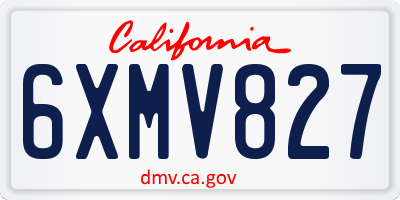 CA license plate 6XMV827