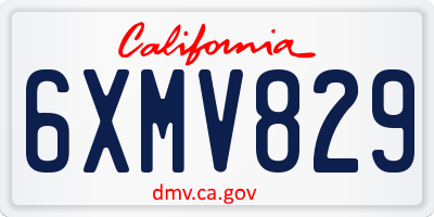 CA license plate 6XMV829