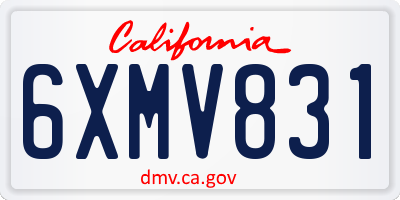 CA license plate 6XMV831