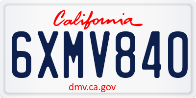 CA license plate 6XMV840