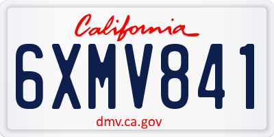 CA license plate 6XMV841