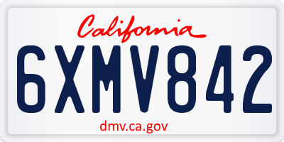 CA license plate 6XMV842