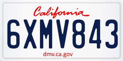 CA license plate 6XMV843